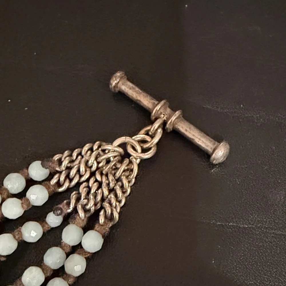 Chan Luu Silver and Light Blue Beaded Bracelet - Picture 2 of 11